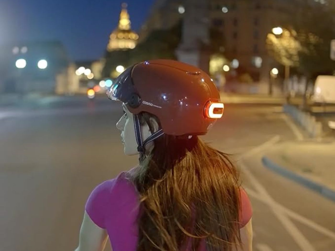 Casque de vélo avec clignotants
